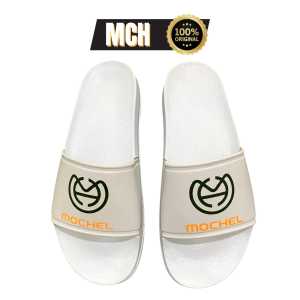 MOCHEL Sandals Selop Slipers Fleksibel Terbaru Pria dan Wanita MOCHEL 02 Putih Hitam Size 36-44