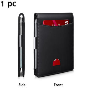 Quxis 2024 bàn chải chống trộm Kẹp Tiền Mỏng da sợi Nhỏ Ví cho nam mới 11 đồ đựng thẻ nhỏ tối giản da gập đôi Ví bỏ túi phía trước nam