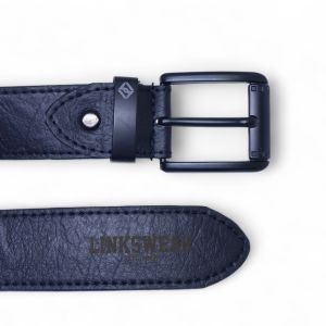 LINKSWEAR Ikat Pinggang Bahan Kulit Sabuk Ikat Pinggang Pria Original Desain Fashion Klasik Bisnis dan Kasual Gesper Kulit Hitam List