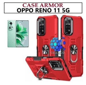 Case Armor OPPO RENO 11 5G Iring Cincin Magnetic Kesing Hp Protect kamera Premium Hard Case Standing Robot Pelindung Kamera CASE HIT RING OPPO RENO 11 5G