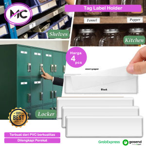 Mika Name Tag Label Harga Tempel Holder Price Tag Transparan Display Promo Card Holder Name Label Self Adhesive Tag Label Harga Rak Toko Display Kartu Promo Gantungan Promosi Murah