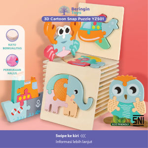 Beringin Toys Mainan Edukasi - 3D Jigsaw Puzzle / Puzzle 3D / Mainan Anak anak / Mainan Montessori anak / Mainan Kayu / Puzzle Anak / Mainan Anak