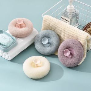 Soft Exfoliating Bath Ball with Suction Cup - Gentle Scrubbing & Foaming Shower Sponge for Smooth Skin