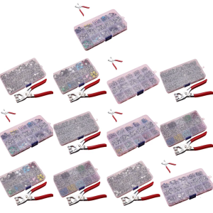 Metal Snaps Button with Fastener Pliers Snap Button Fasteners Kits Sewing Snaps for DIY Crafts Clothes Hat and Sewing
