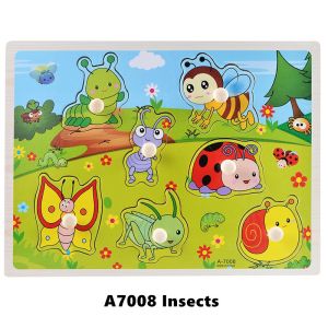 Kids 3D Knob Wooden Jigsaw Puzzle Toys Hand Grab Matching Board 抓板早教益智玩具数字字母动物拼板 Early Educational Baby Alphabet Learning for Baby Toddler Toys