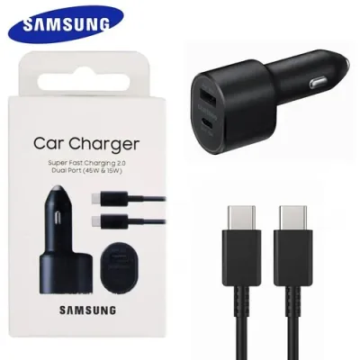 SAMSUNG Flash Sale Car Charger 45W Super Fast Charging 2.0 PD 3.0 PPS Dual Port USB Type C for Galaxy S23 S22 Ultra S21 S20 Note20 EP-L5300