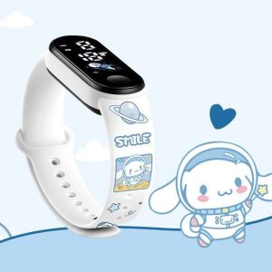 Sanrio Kuromi Led Light Watch Cute Cartoon Pointer Style Wrist Watch Electronic Bracelet For Kids