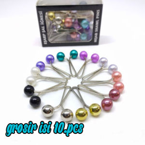 COD -10PCS -grosir Klip Turki Mutiara Jilbab Grosir / Clip Peniti Tuspin Hijab Kerudung / Klip Jilbab / Klip Hijab / Peniti Hijab/BROS