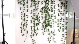 12pcs Artificial Ivy Vine Hanging Plants 2.1M Fake Green Leaf Rattan Room Wall Decor Garden Wedding Party Backdrop Faux Foliage Garland Daun Hiasan Plastic Bunga Scindapsus Pipe Winding Festival Supply