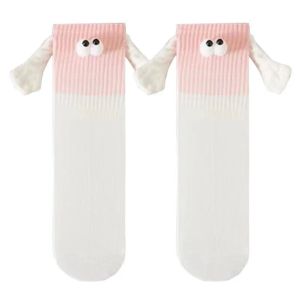 1 Pair Summer Thin Socks Couple Holding Hands Sock Middle Tube Socks Gradient Color High Elasticity Middle Tube Socks