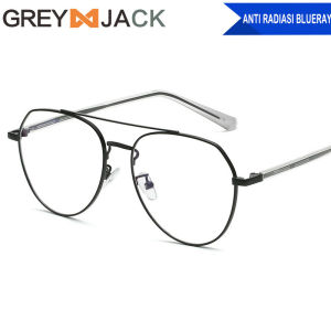 Grey Jack Kacamata Antiradiasi Blueray Aviator Korean Style Simple Metal Fashion Pria dan Wanita Terbaru 72361