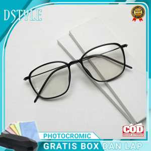 READY KACAMATA MINUS -0.50/-6.00 BERUBAH WARNA WANITA PRIA LENSA PHOTOCROMIC FREE BOX DAN LAP