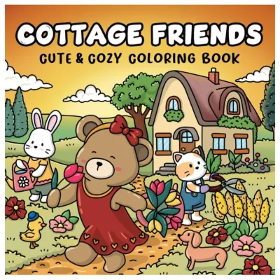 COTTAGE FRIENDS Coloring Book Buku Gambar Mewarnai Sketsa Menggambar Kertas Premium Tebal 220 GSM A4