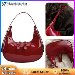 【Vktech】Women Crescent Bag Casual Shoulder Bag with Zipper Elegant Satchel for Daily Use and Travel in Stylish Colors