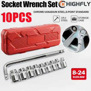 10pcs 1/2" Inch Socket Wrench Set Bicycle Motorcycle Car Repairing Tool Set 8/10/12/13/14/17/19/22/24MM