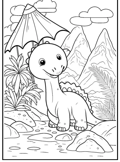 Hình tô màu các loại khủng long đẹp và đơn giản cho bé