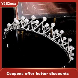 【Y2E2noa】 2023 New Women Girls Color Crown Headwear Korean Tiara Fashion Birthday Dress Rhinestone Crown Hair Accessories