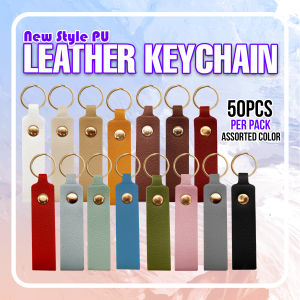 PP Supplies - (50PCS) Random Colors New Style PU Leather Keychain – Stylish Everyday Accessory