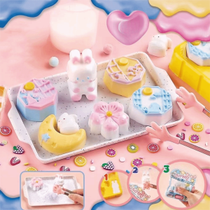SWEET LORD DIY Craft Pinching Toy Material Pack Blowable Bubble Creative DIY Squishy Kit Cute Silicone Squeeze Toys DIY Material Pinch Making