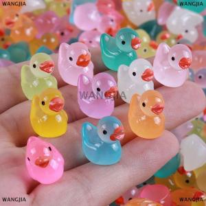 [COD] WANGJIA 50Pcs Resin Mini Duck Miniature Figurines Ornaments Tiny Cute Luminous Duck Garden Landscape Plants Crafts Decor