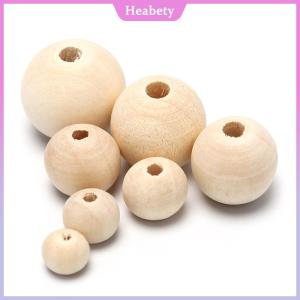 Heabety Vòng Gỗ Spacer Bead Tự Nhiên Không Sơn Bằng Gỗ Bóng Hạt DIY Craft Đồ Trang Sức