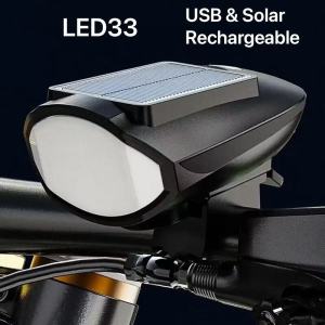 1SET Bicycle Light Rechargeable Bike Headlight with Horn High Brightness Waterproof  LED33