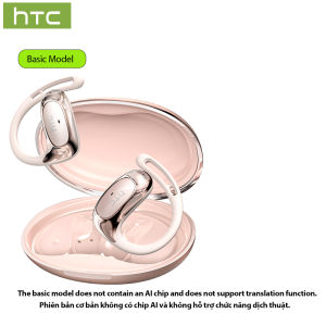 HTC NE35 AI Translator Earbud Wireless Bluetooth Earphone Smart Real-Time Translation Open Ear Earphone With 360° Surround Sound Fast Charger Comfortable To Wear Sport Headset With Mic IPX5 Waterproof Bluetooth 6.0 48H Battery Life