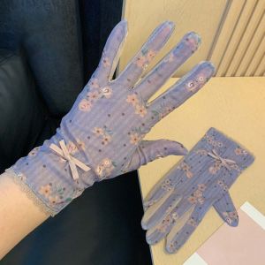 NBANLIKE 1 Pair Breathable Sunscreen Gloves Silicone Anti Slip Quick Dry Summer Driving Mittens Simple Sun Protection Lace Mesh Gloves Women