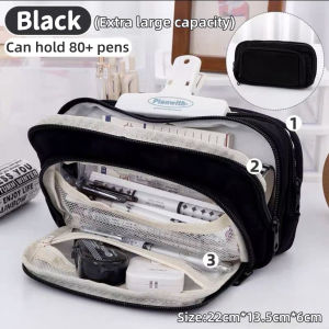 Large Capacity Pencil Case Cute Ins Simple Portable Expandable Pencil Pouch Pencil Case Students Korean Stationery