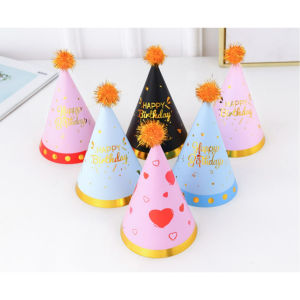 AliMaMa - TOPI KERUCUT POMPOM ULANG TAHUN - Pesta Ultah Birthday Party Hat Lucu Anak Dekorasi Medan