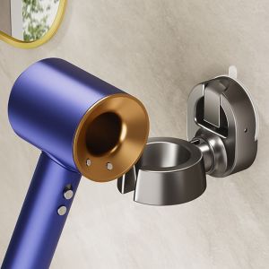 JIANZ Suction Cup Hair Dryer Storage Rack Sturdy Detachable Hair Dry Holder Simple Wall-mounted Hairdryer Straightener Stand Bathroom Shelves