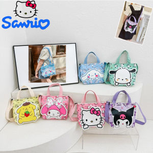 Y2K Hello Kitty Sanrio Crossbody Bag Kuromi Canvas Shoulder Bag Cartoon Cinnamoroll Backpack Children Pouch High Capacity Gifts