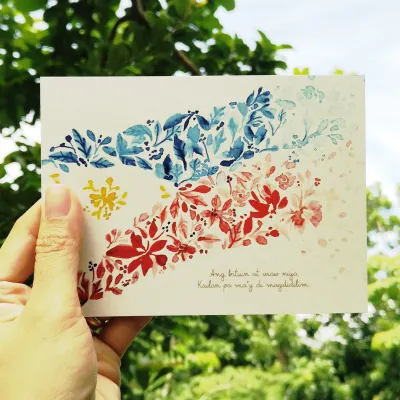 Philippine Watawat Postcard Set of 3 & Solo - Watercolor Floral Design - Greeting Card - Stationery Gift