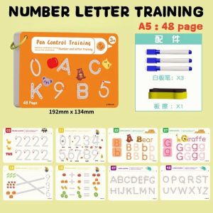 Buku Kerja Penelusuran Ajaib Anak dengan Kontrol Pena yang Dapat Dihapus Mainan Edukasi Menggambar Latihan Menulis