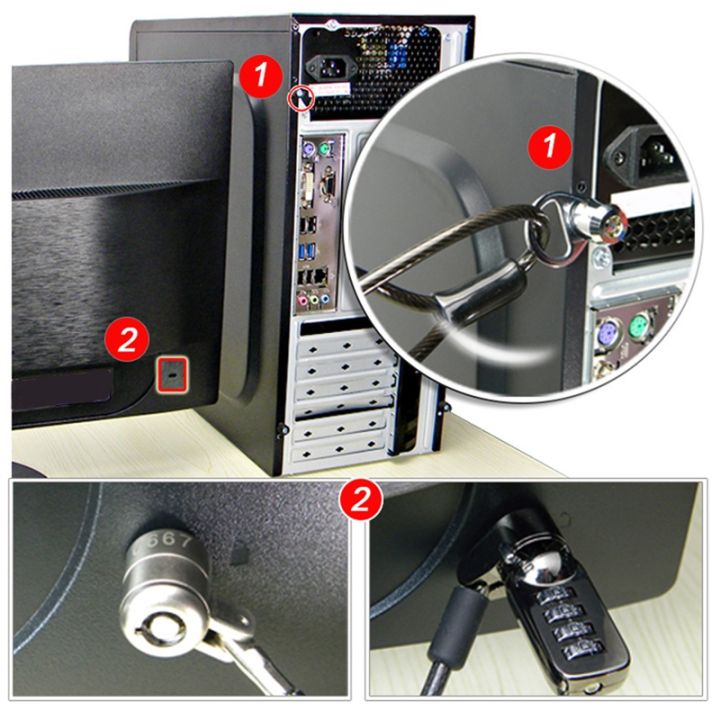 Desktop Computer Lock Computer Anti-Theft Lock for Internet Cafe Office ...