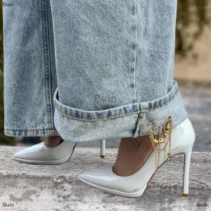 [COD] Buin Creative Beaded Heart Shaped Tassel Metal Brooches Adjusting The Pant Legs Belt Safety Pin Versatile Clothing Decor