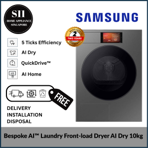 SAMSUNG BESPOKE HEAT PUMP DRYER 10KG | DV10DB94A0GDSP | 2 YEARS WARRANTY | 5 TICKS