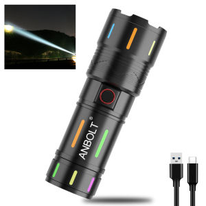 Anbolt G35 Senter LED Super Terang Tahan Lama 100000 Lumens Senter Tahan Air 5 Light Mode Senter Zoom Type C Rechargeable Lampu Senter