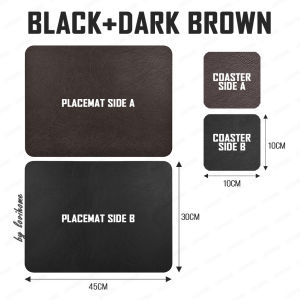 SG PU Leather Table Mat – Waterproof Heat Resistant Placemat & Coaster Placemats for Dining Table Kitchen Drying Mat