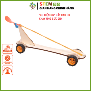 STEM Mầm non: "Xe điện" chạy nhờ sức gió từ dây cao su. Đồ chơi giáo dục khoa học cho trẻ mầm non tiểu học. STEM3G