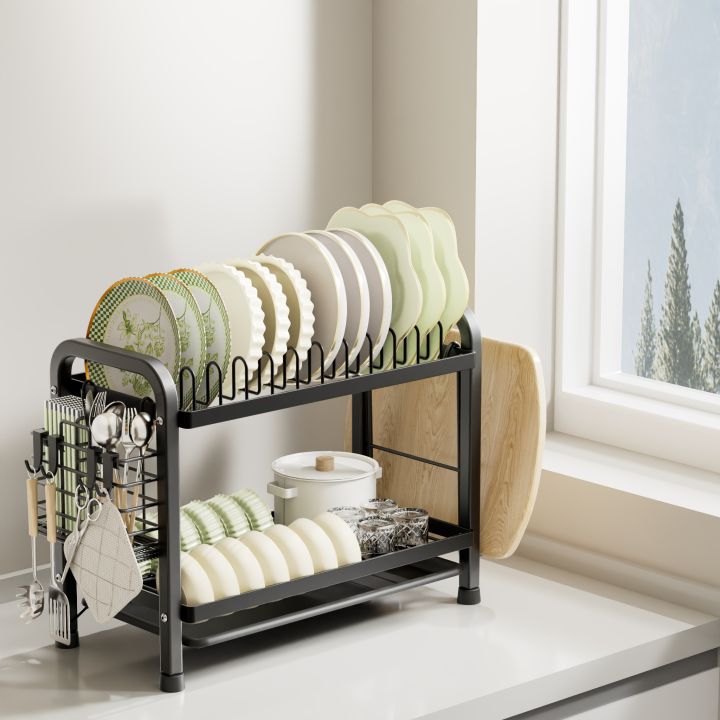 2-Layer%20Dish%20Rack%20Kitchen%20Dish%20Storage%20Rack%20Black%20Kitchen%20Utensil%20Rack%20With%20Pull%20Drain%20Tray%20Kitchen%20Organizer%20-%20Image%204