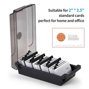 Business Card Holder Case Name Card Box For Desk With Dividers And Index Tabs For Men And Wowen(500-1000 Cards Capacity)