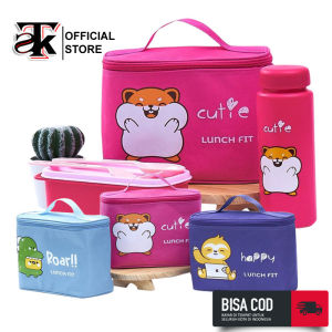 Tempat Makan Dengan Botol Minum Set Tas Jennie Kids Lunch Fit Lunch Bag Set Of 4pcs