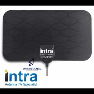 Antena TV Digital Indoor INT-HD16 Diagonal Jack Male Plug - Hitam Original