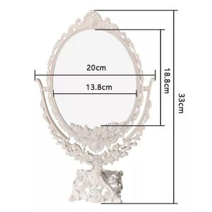 Cermin Meja Kaca Makeup Classic Vintage Floral Handhold Mirror Makeup Mirror