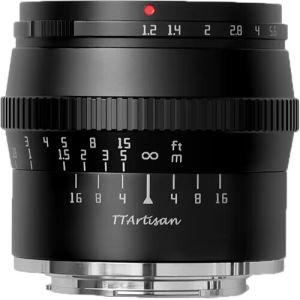 TTArtisan 50mm F1.2 Manual Focus Camera Lens APS-C for SONY E FUJI X for Canon M Panasonic Olympus M43 Black and Silver Lens