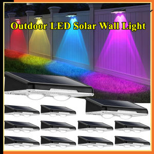 Outdoor LED Solar Wall Light IP65 Waterproof Automatic Sensor Warm Fence Lamp for Home Courtyard Gate