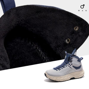 Camel outdoor mens water-repellent non-slip winter fleece hiking shoes