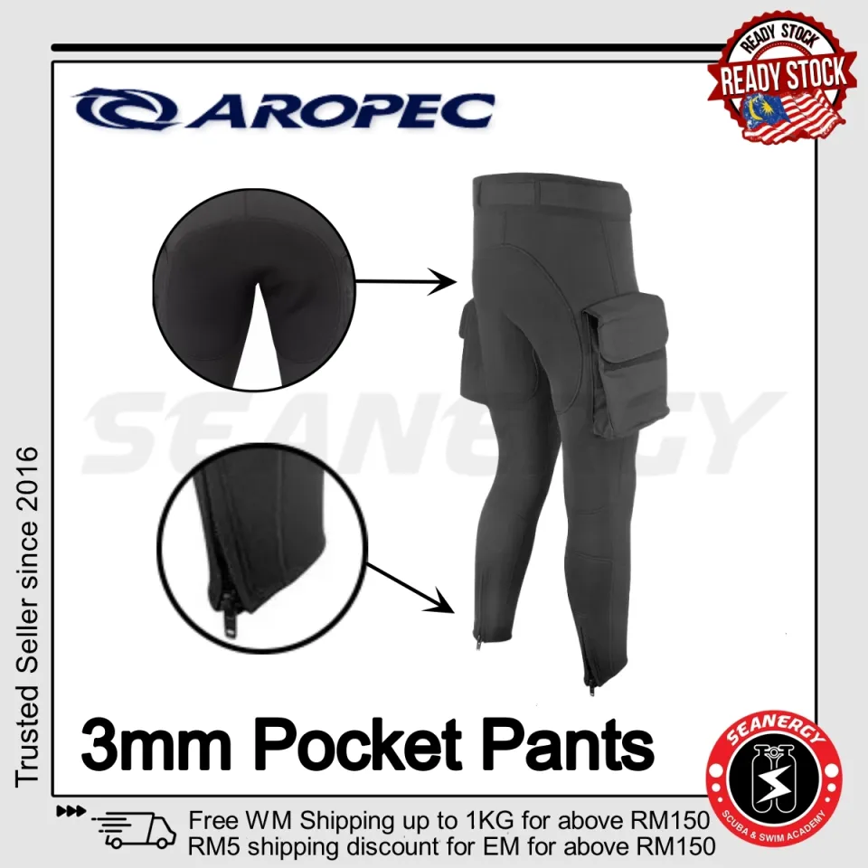 Aropec Wetsuit Men Long Pocket Pant Pocket Pant Cargo Pant Diving Long Pant 3mm  Neoprene for Scuba Diving Water Sport Seanergy Scuba
