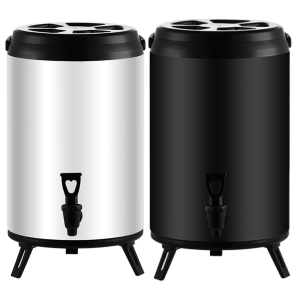 Rotating Seal Lid Double Layer Insulation Hot Cold Container 6L Capacity Milk Teas Bucket for Restaurant Use